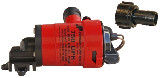 Bilžu sūknis Johnson Pump 12V L750 LB 73l/m, 1.1/8 izeja, horizontāls